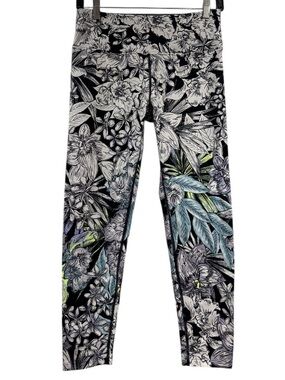 Calvin Klein leggings floral pop of color medium moisture wick stretch